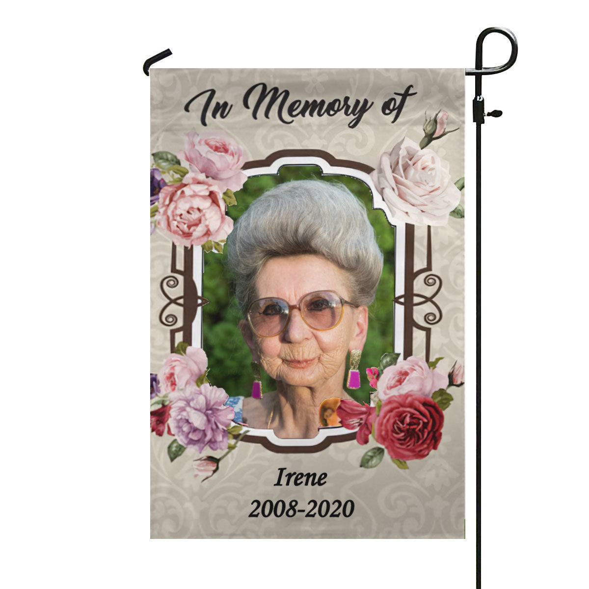 思い出のお母さんの庭の旗、おばあちゃんの喪失の記念碑の旗、喪失の庭の旗、墓地の装飾、思い出のママ、墓地の写真の旗