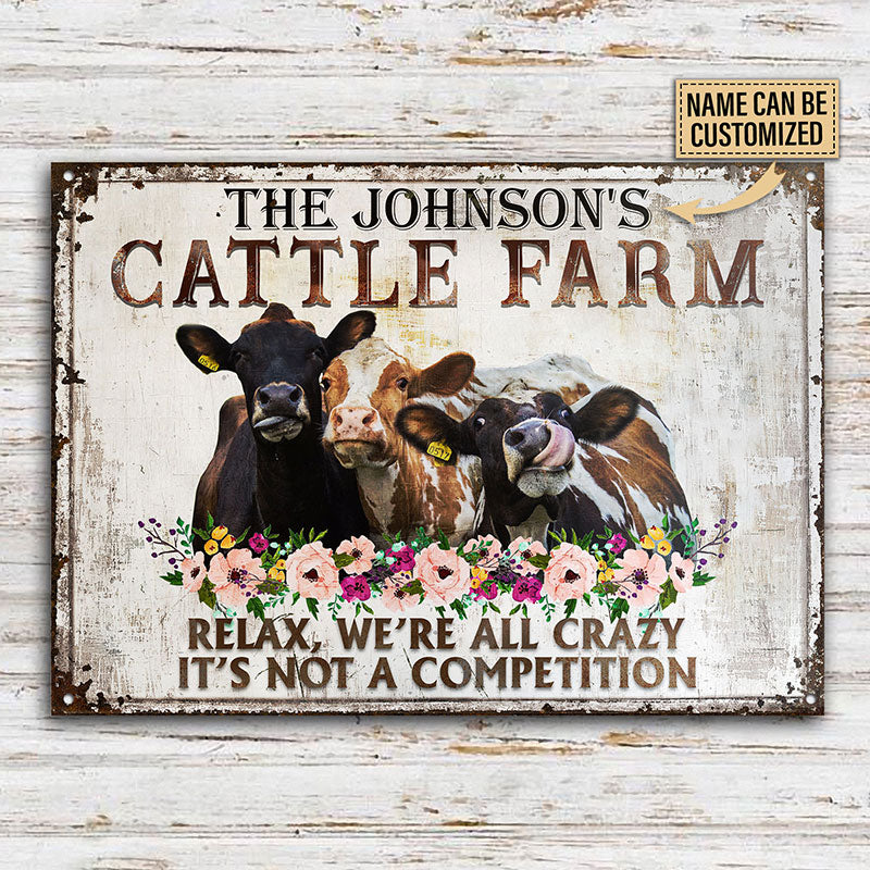 Tsz Cstmo Personalized Cattle Relax Customized Classic Metal Signs