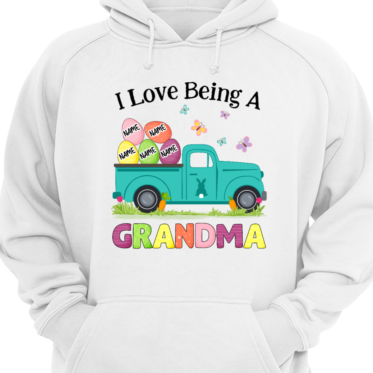 Personalized Mom Grandma Easter Hoodie Sweatshirt
