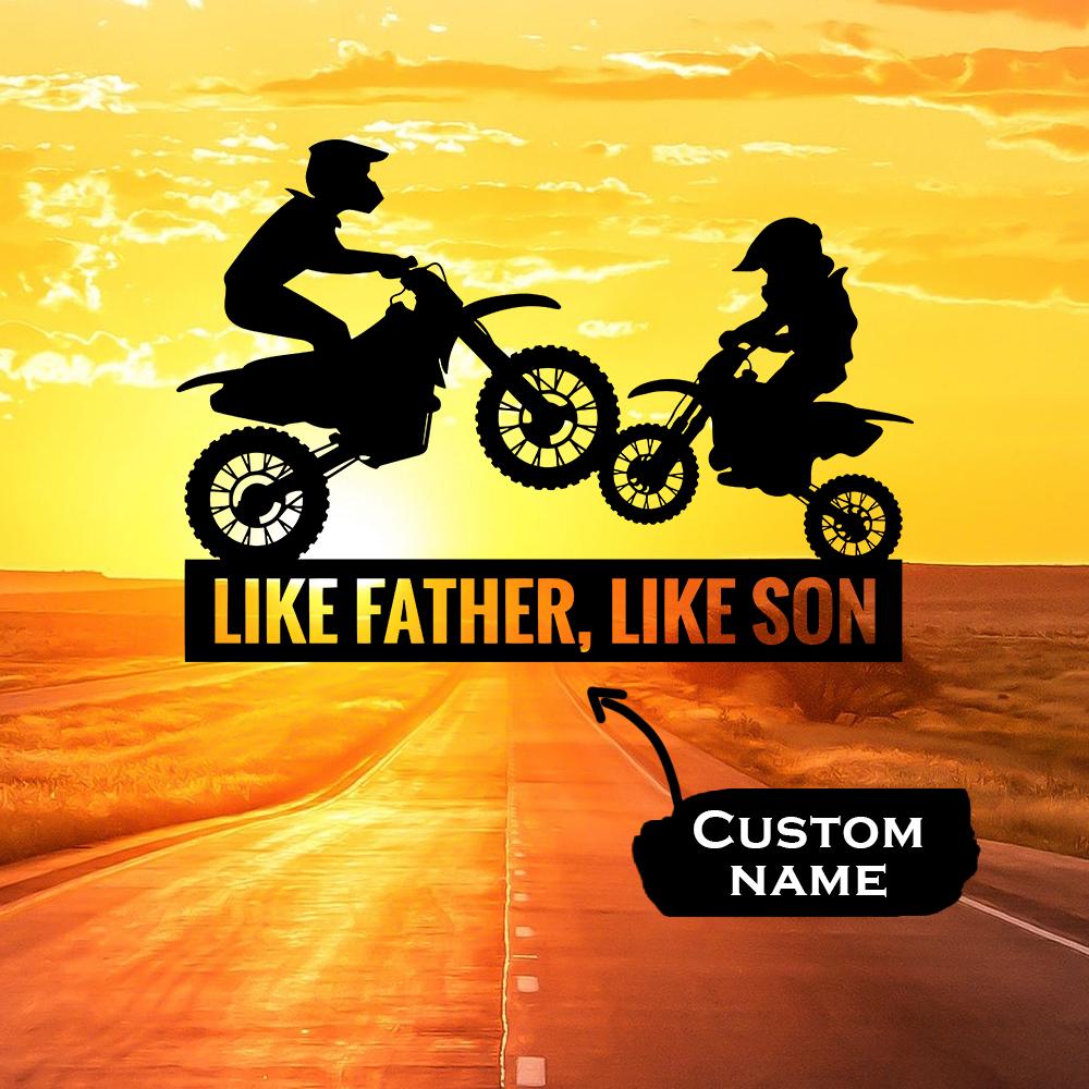 Like Father Like Son Moto Bike Custom Gifts for family, Motorcycle Metal Sign