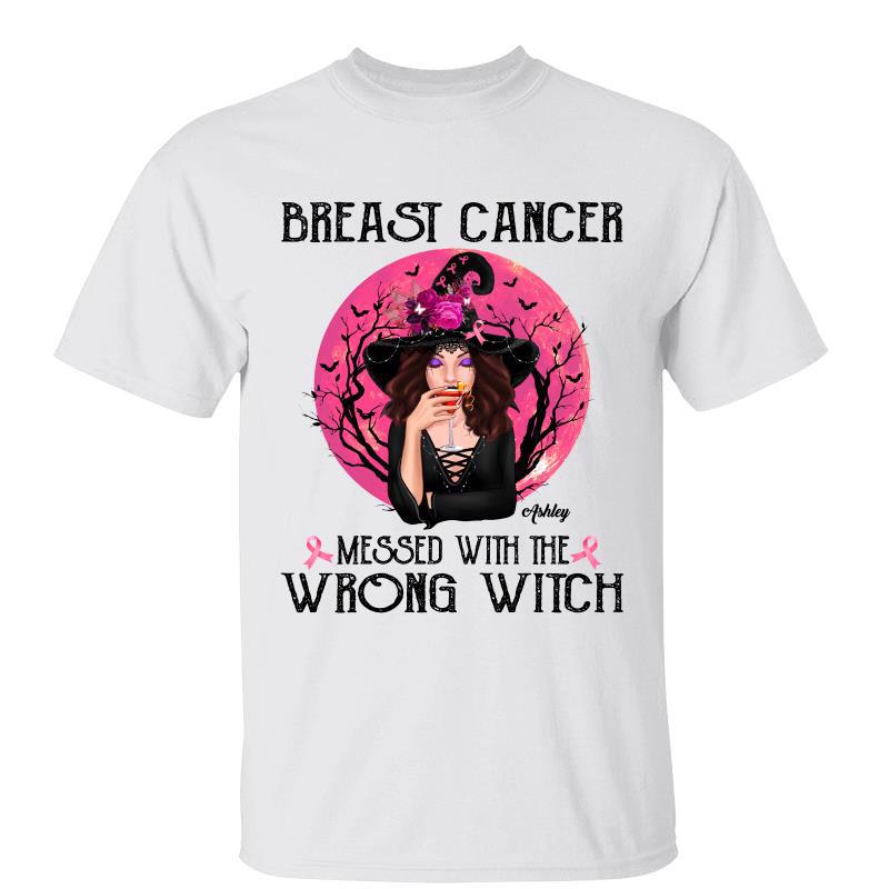 Breast Cancer Messed With The Wrong Witch Halloween Personalized Shirt