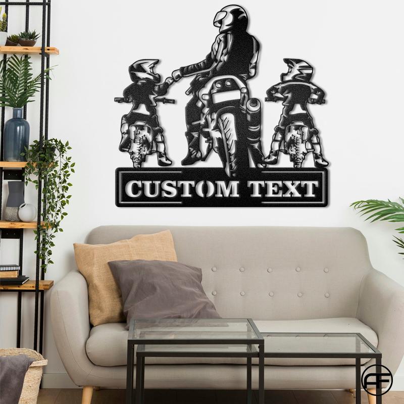 Dad & Son 2 Motorcycle Father And Son Riding Partners  Motorcycle Metal Sign