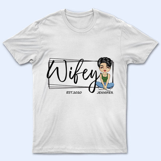 Chibi Couple Wifey Hubby - Personalized Custom T Shirt