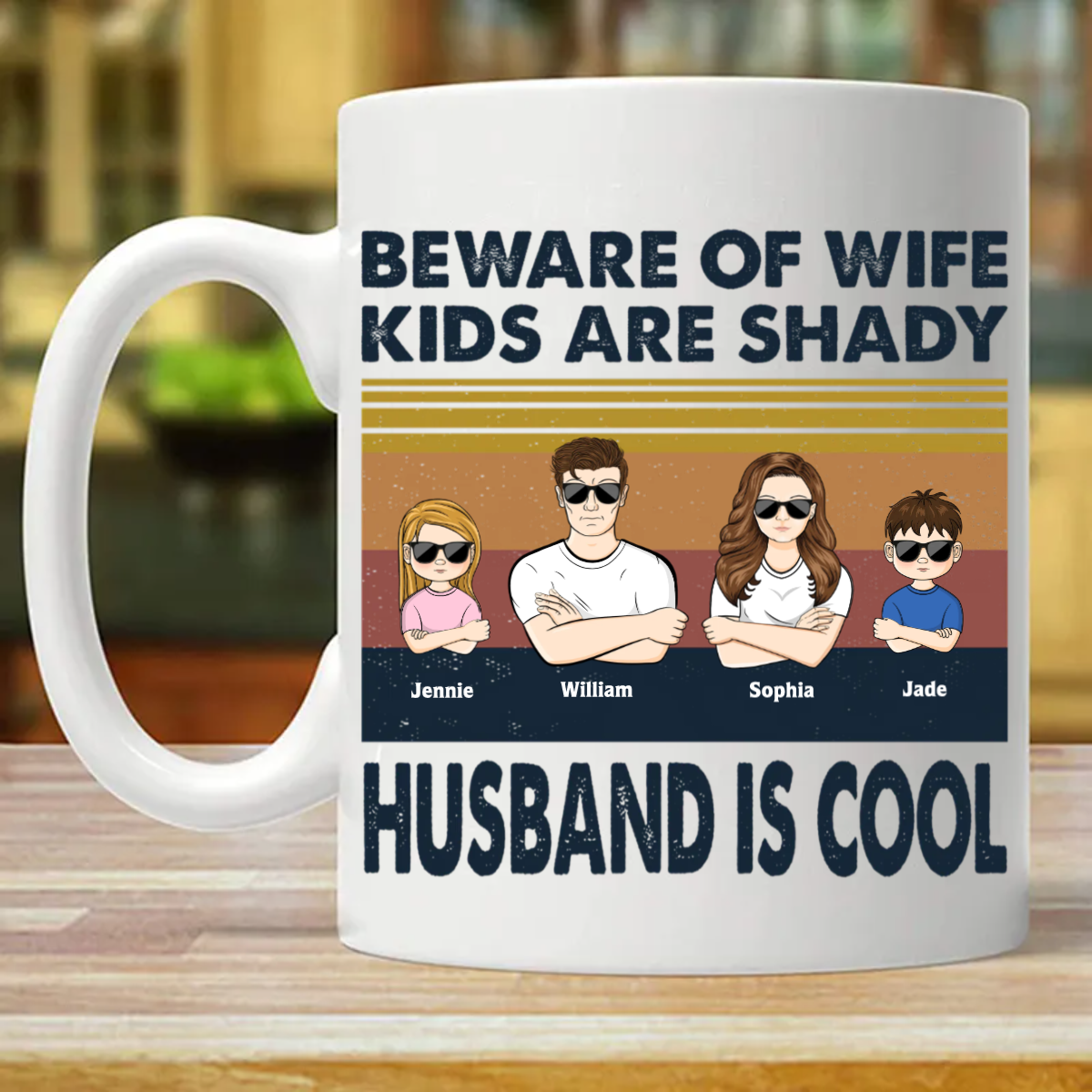 Beware Of Wife Husband Is Cool - Personalized Custom Mug (Double-sided Printing)