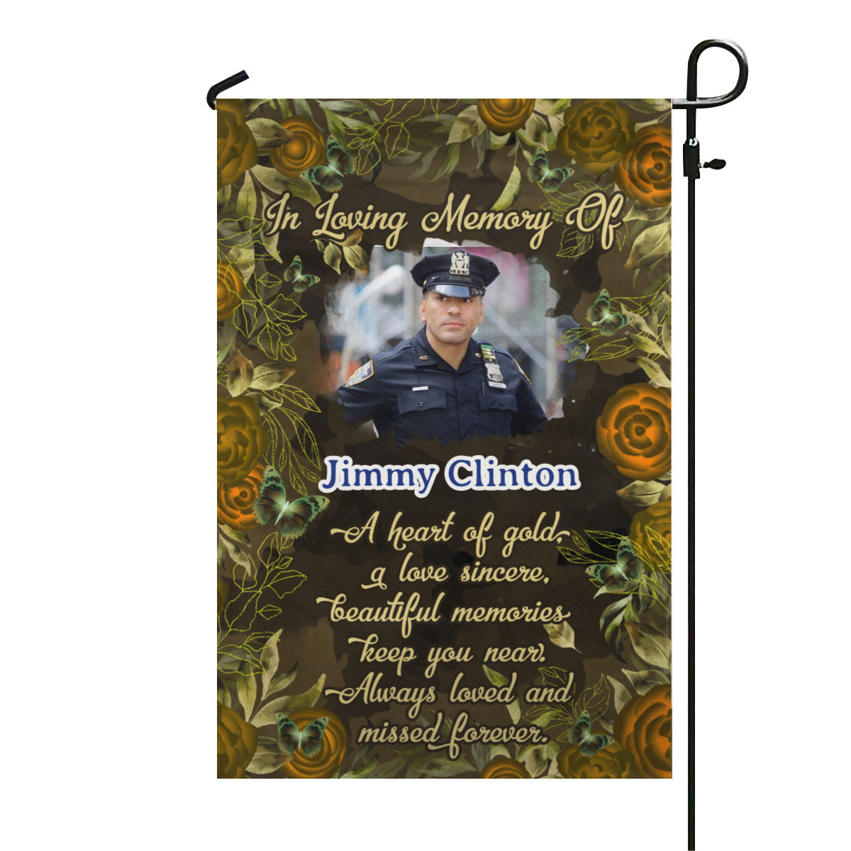 In Loving Memory Of Personalized Photo Memorial Garden & House Flag