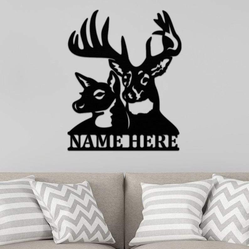 Deer Head Custom name Custom Metal Hunting Sign-Personalized Hunting G -  YeCustom