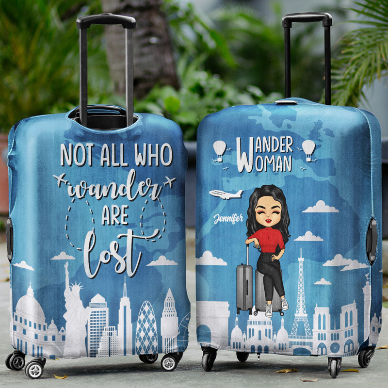 Not All Who Wander Are Lost - Gift For Travel Lovers - Personalized Custom Luggage Cover