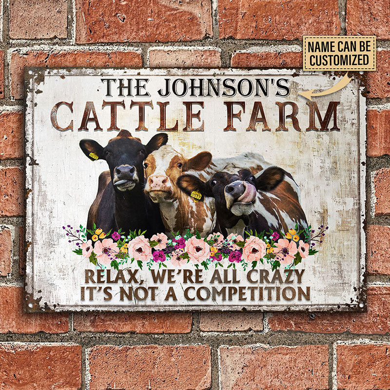 Tsz Cstmo Personalized Cattle Relax Customized Classic Metal Signs