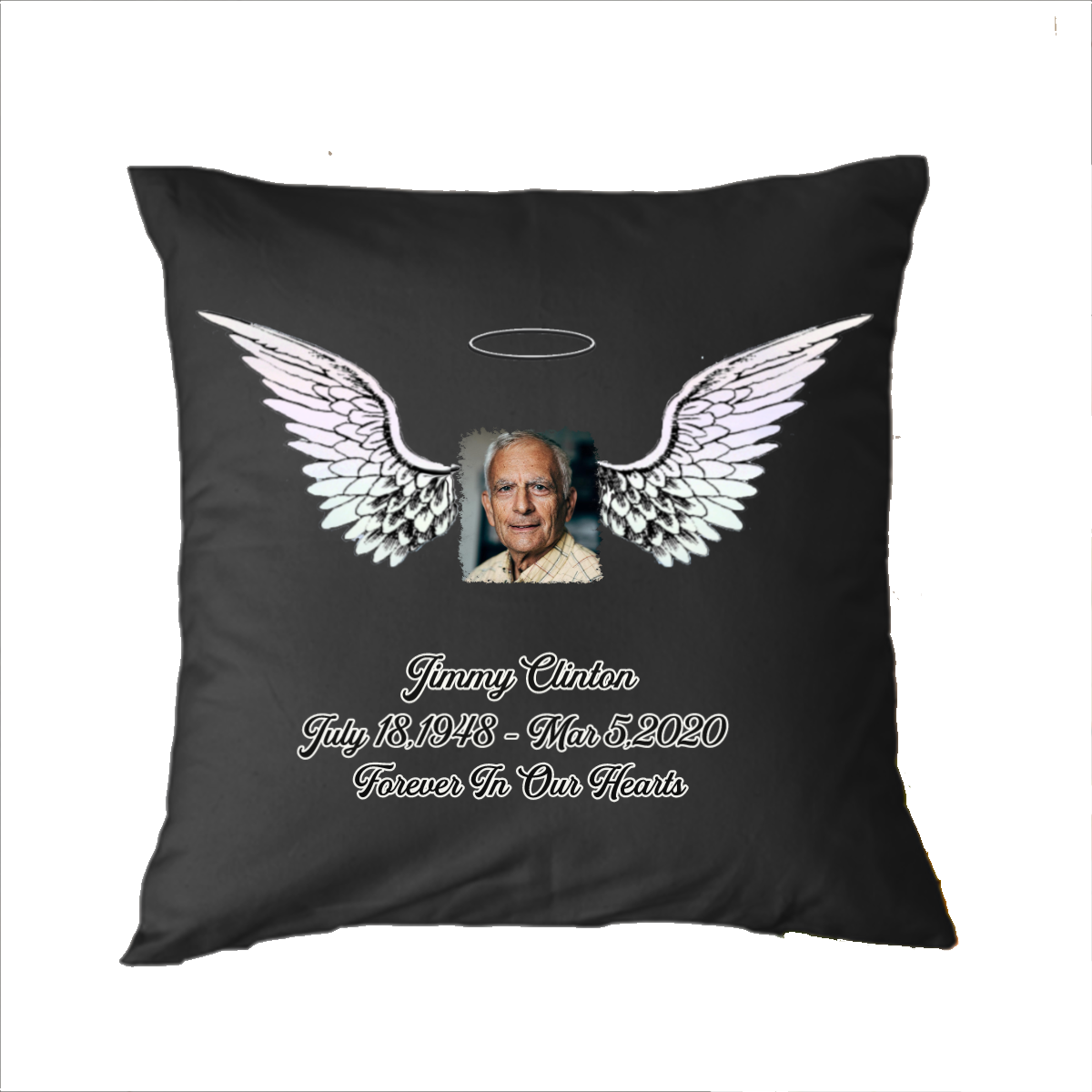 Personalized Photo and Name Memorial Polyester Linen Pillow