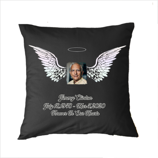 Personalized Photo and Name Memorial Polyester Linen Pillow