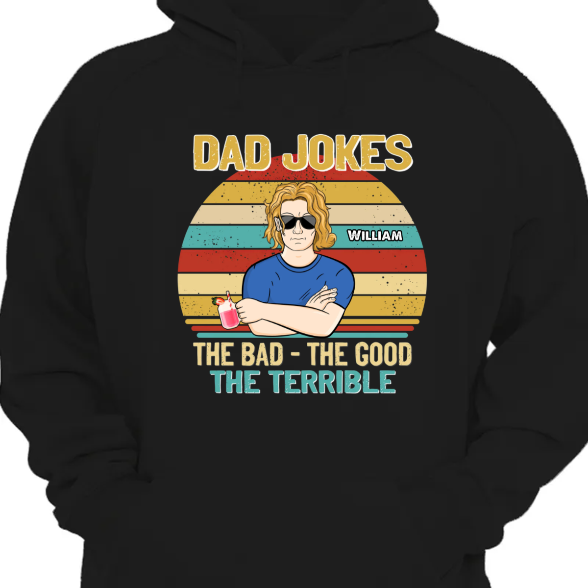 Dad Jokes The Good The Bad - Gift For Father - Personalized Custom Hoodie Sweatshirt