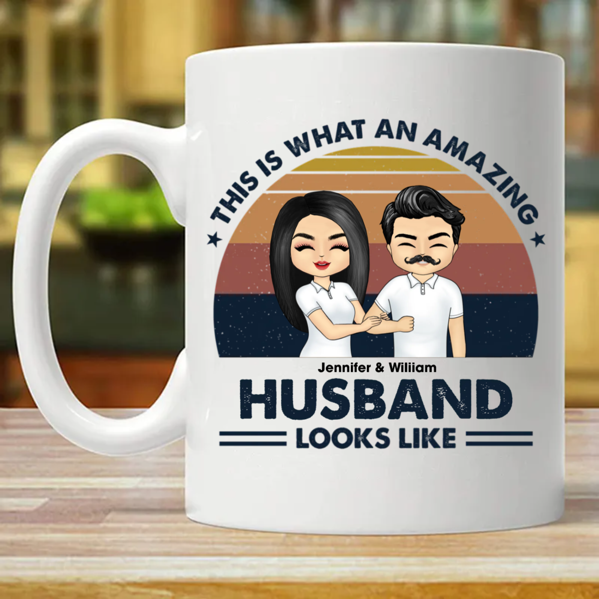 An Amazing Wife Husband Looks Like - Gift For Couple - Personalized Custom Mug (Double-sided Printing)