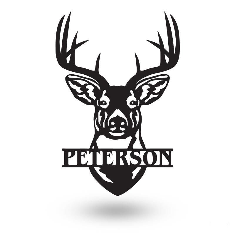 Deer Head Sign Custom Name Custom Metal Hunting Sign--Hunter Gifts-Gift for Him