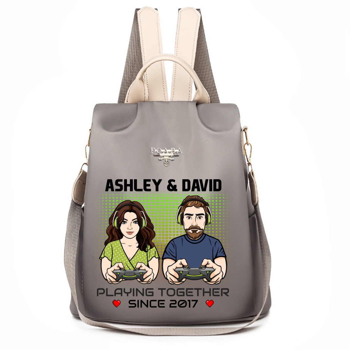 Gaming Couple Together Since Personalized Backpack