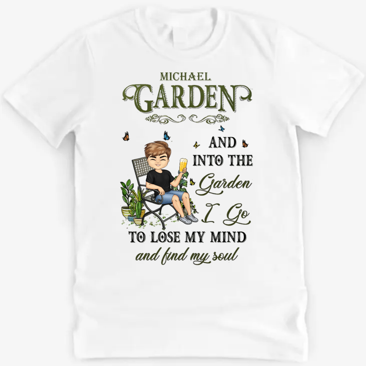 And Into The Garden I Go Gardening - パーソナライズされたクラシック T シャツ