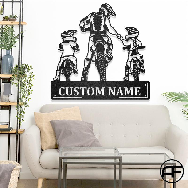 Dad son and daughter gifts special for family Bike Gift For DadMetal Wall Art