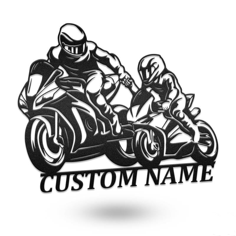 Father And Son Riding Partners For Life , Motorcycle Metal Wall Art
