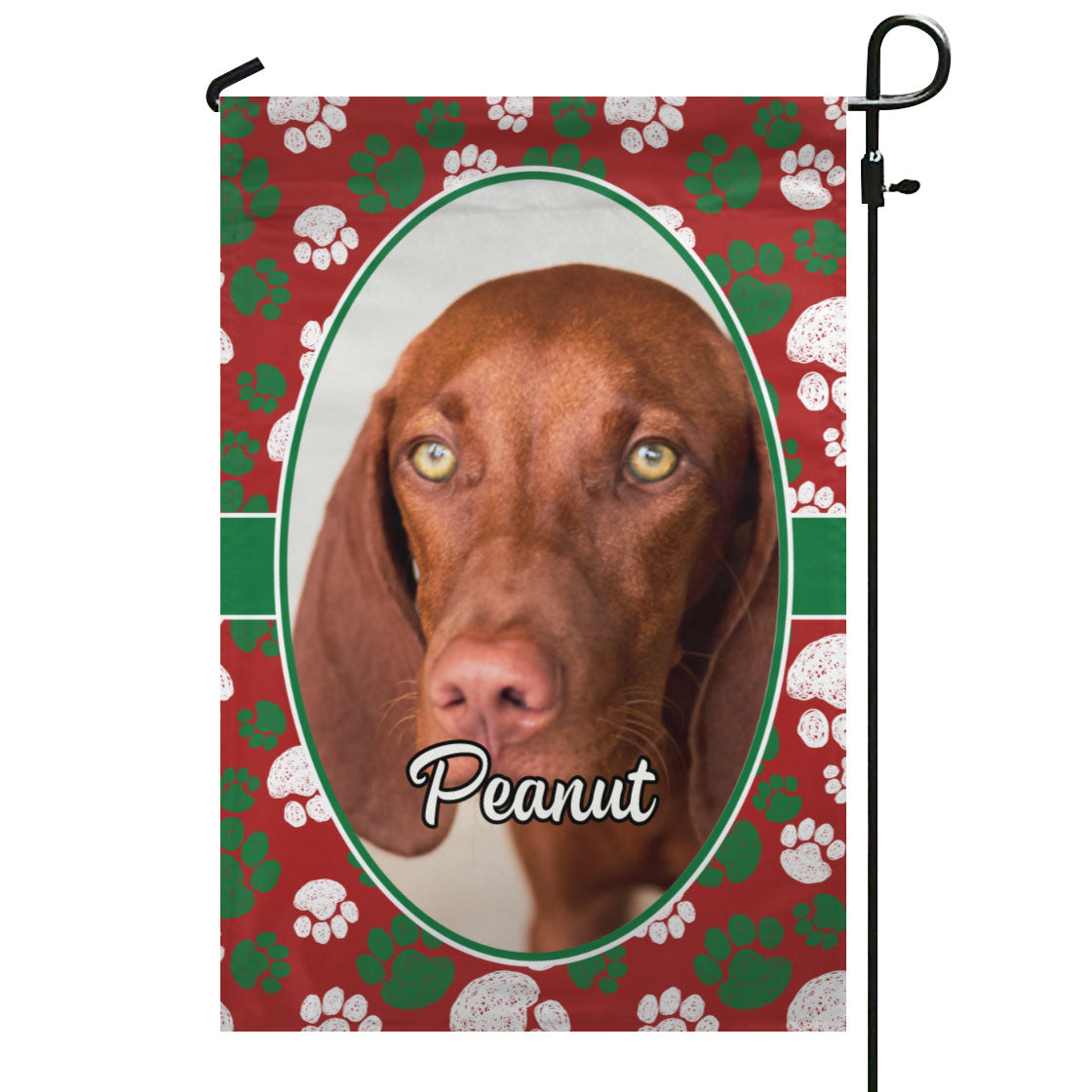 Christmas Paws – Personalized Photo & Name – Garden Flag & House Flag