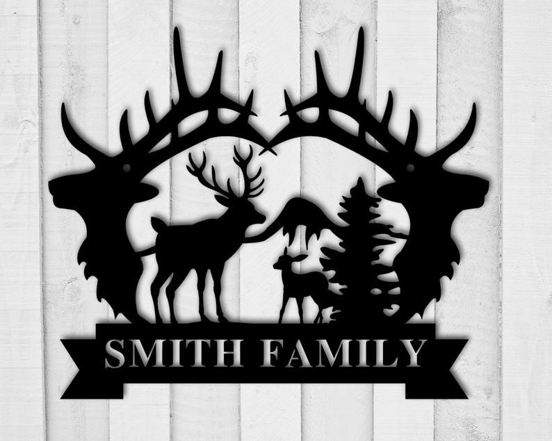 Deer Hunting Custom Name Sign Custom Metal Hunting Sign-Personalized Hunting Deer Camp SignMetal wall art