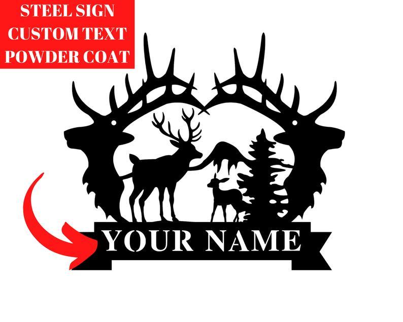 Deer Hunting Custom Name Sign Custom Metal Hunting Sign-Personalized Hunting Deer Camp SignMetal wall art