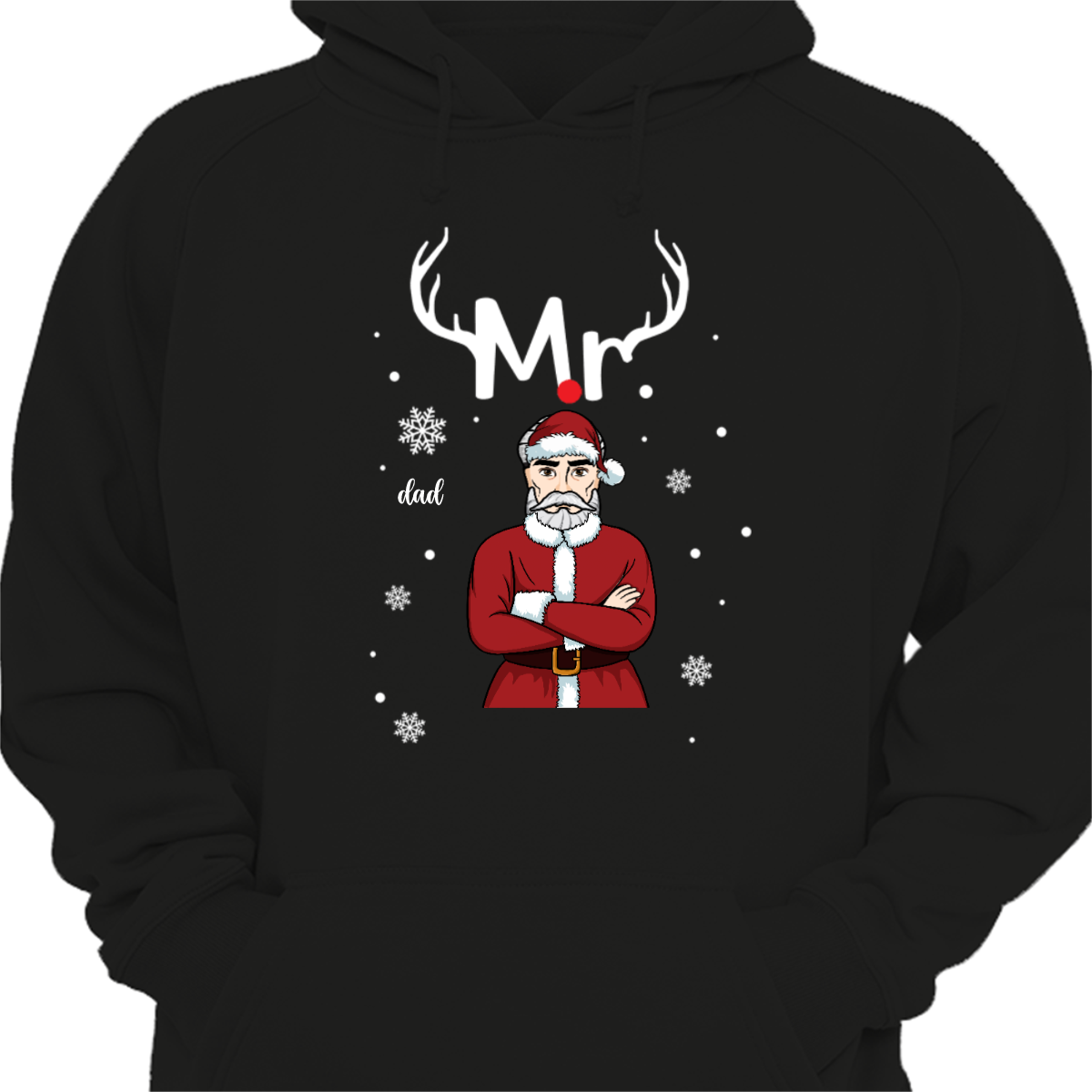 Mr and Mrs Santa Claus Personalized Hoodie Sweatshirt