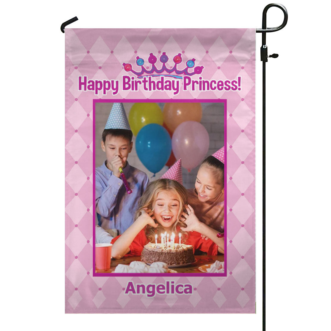 Birthday Princess – Personalized Photo & Name Garden Flag