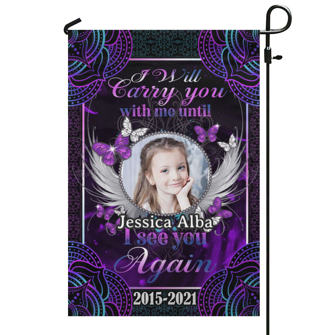 Until I See You Again Personalized Photo Memorial Garden & House Flag