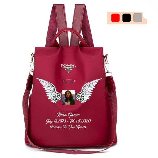 Angel Wings Personalized Photo Memorial Backpack