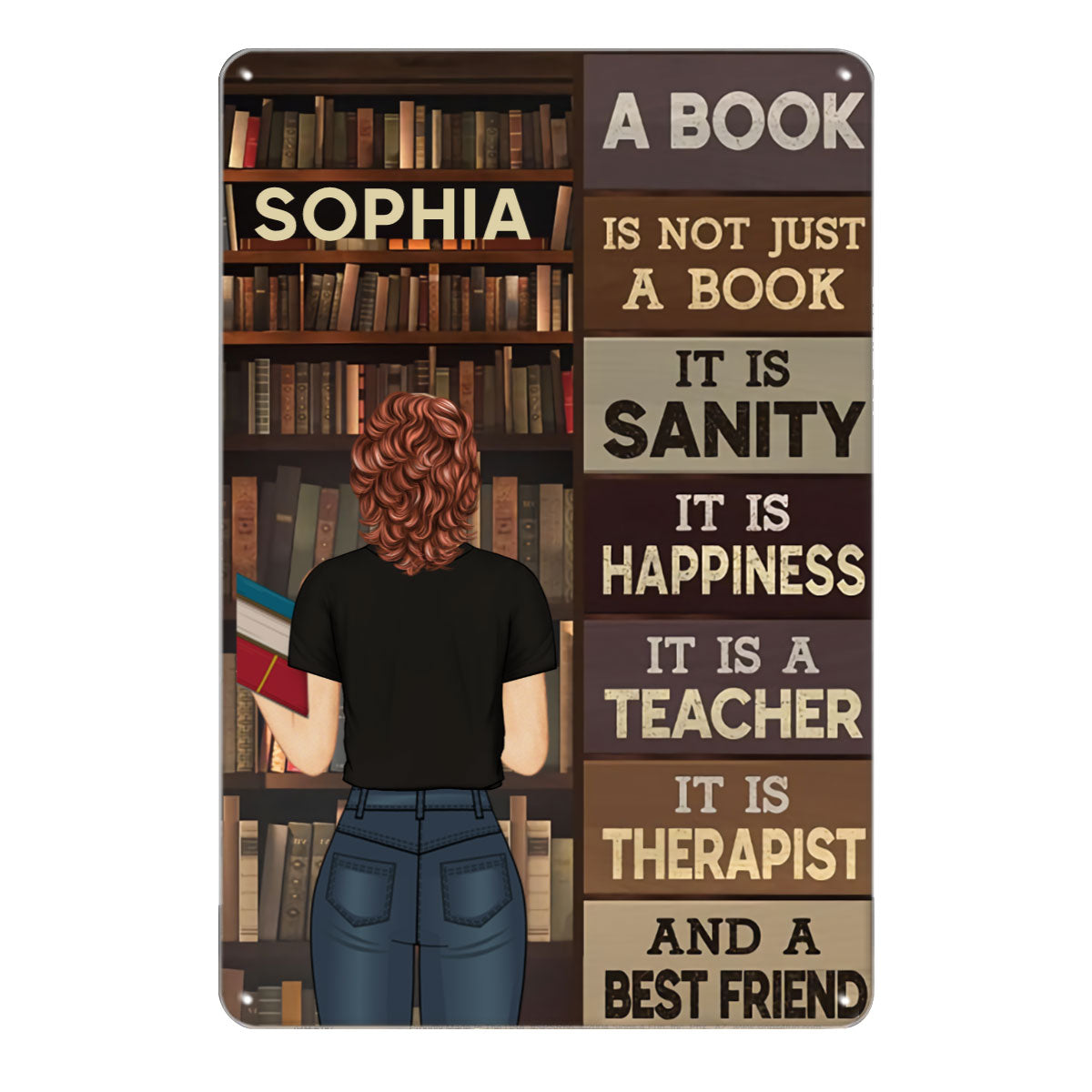 A Book Is Not Just a Book It Is Sanity Reading - Reading Gift Metal Sign
