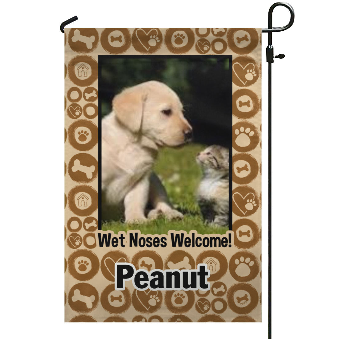 Wet Noses Welcome – Personalized Photo & Name – Garden Flag & House Flag