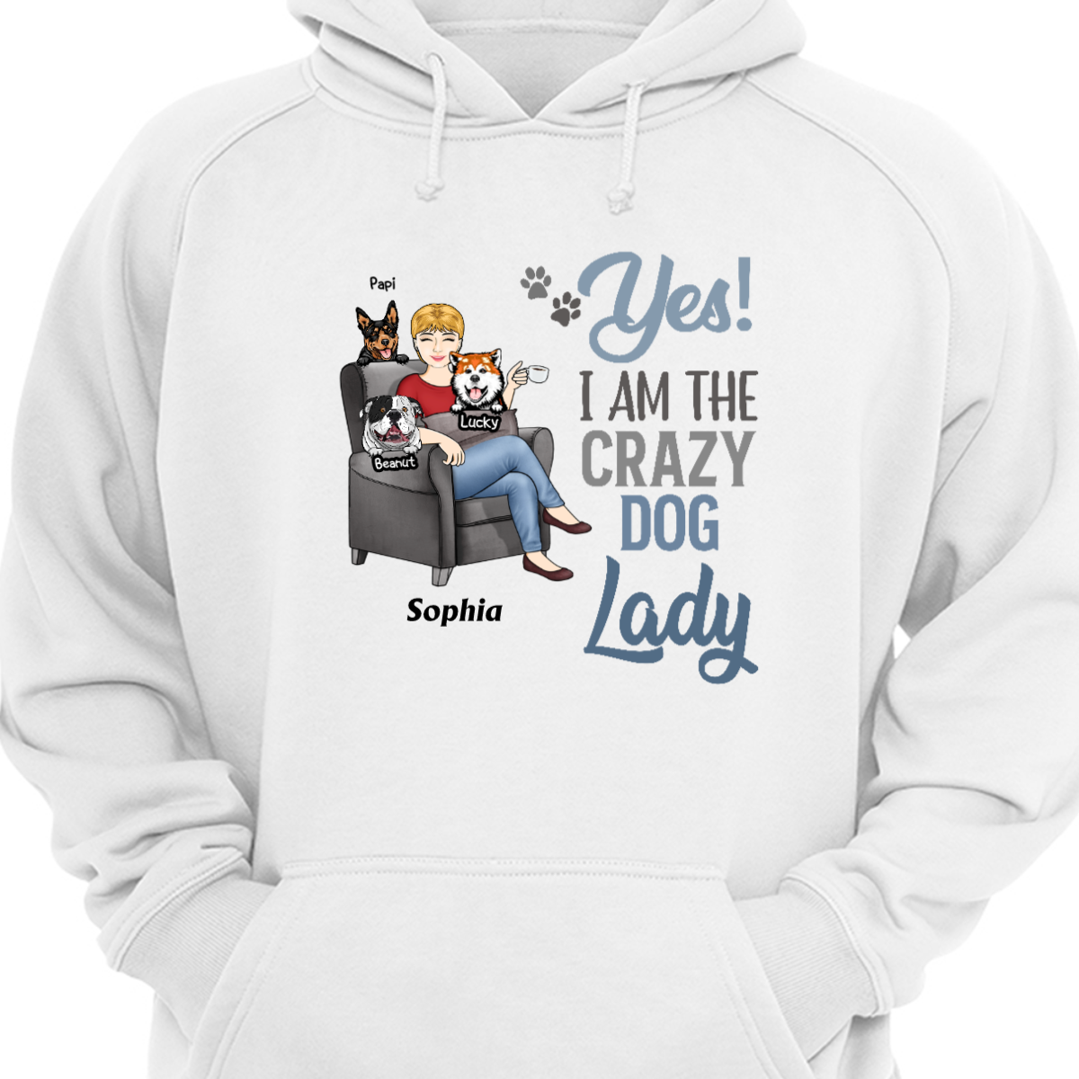 Crazy dog 2025 lady hoodie