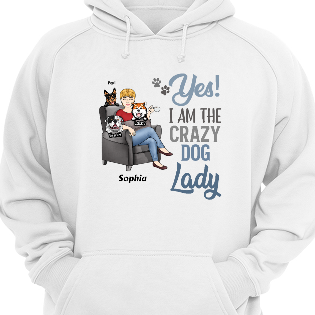 Crazy dog hot sale lady hoodie