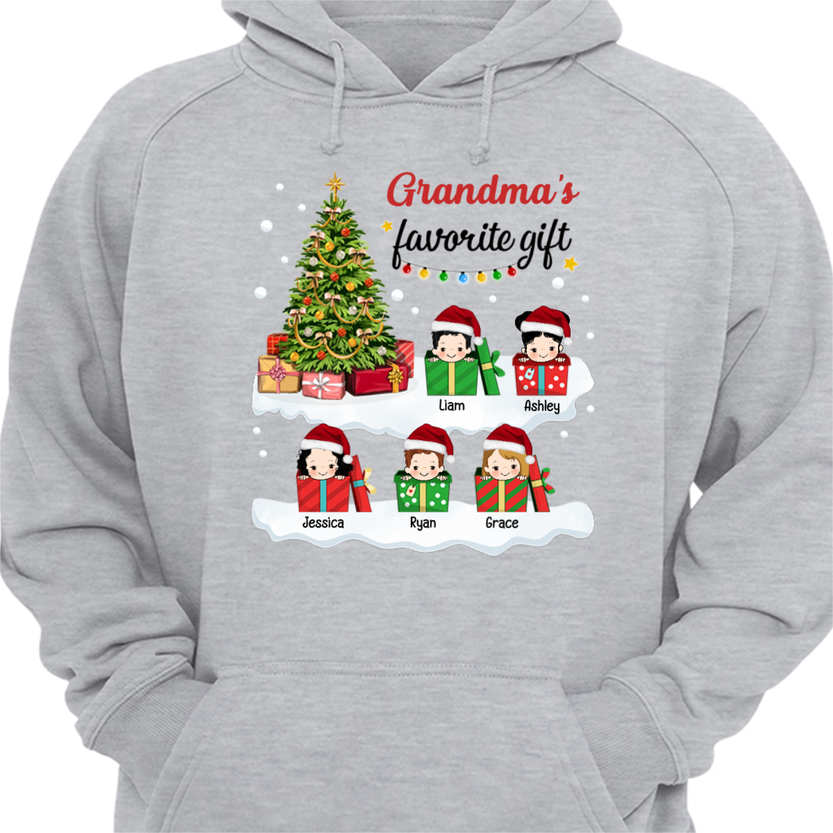 Mom Grandma Christmas Gifts Kids Personalized Hoodie Sweatshirt