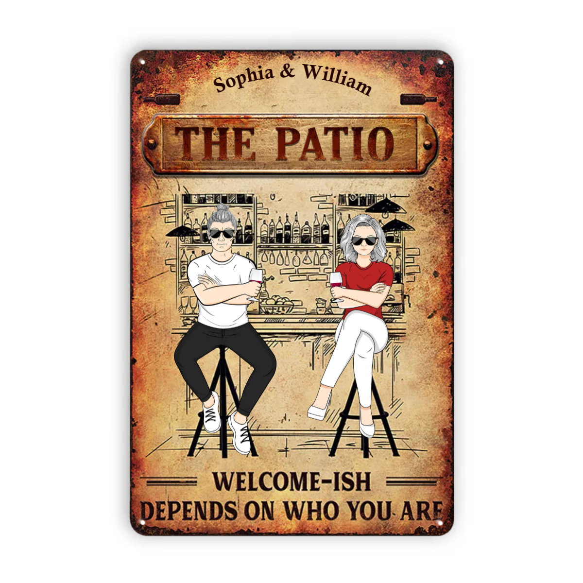 Family Couple Welcome-ish Depends On Who You Are - Personalized Custom Classic Metal Signs