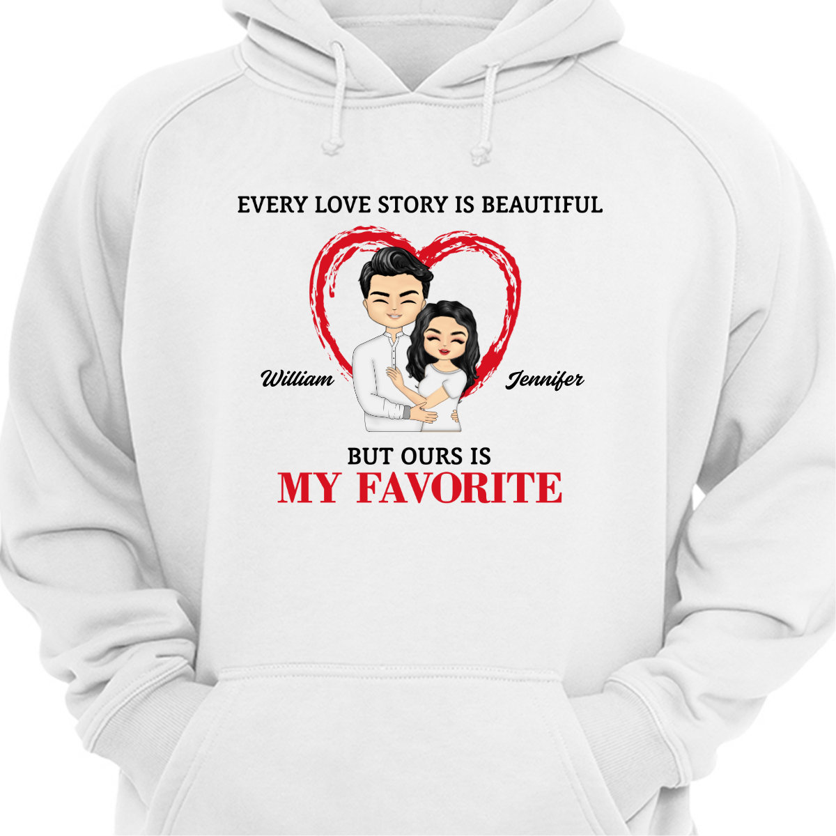 Every Love Story Is Beautiful Husband Wife Couple - Couple Gift - Personalized Custom Hoodie