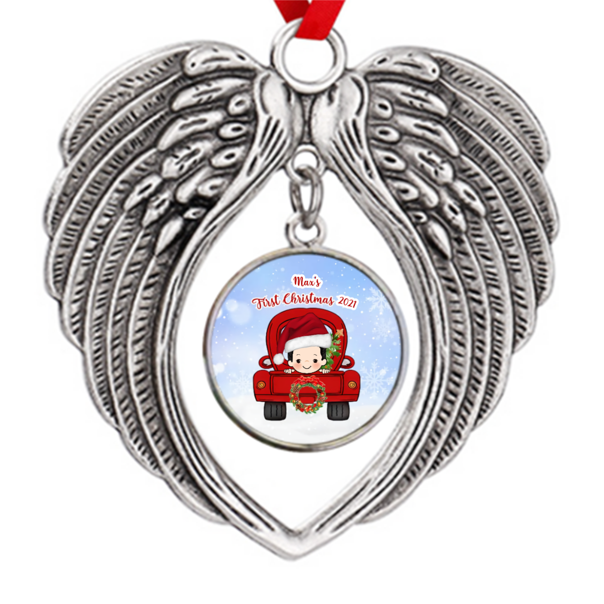 Baby On Christmas Truck Personalized Zinc Alloy Ornaments