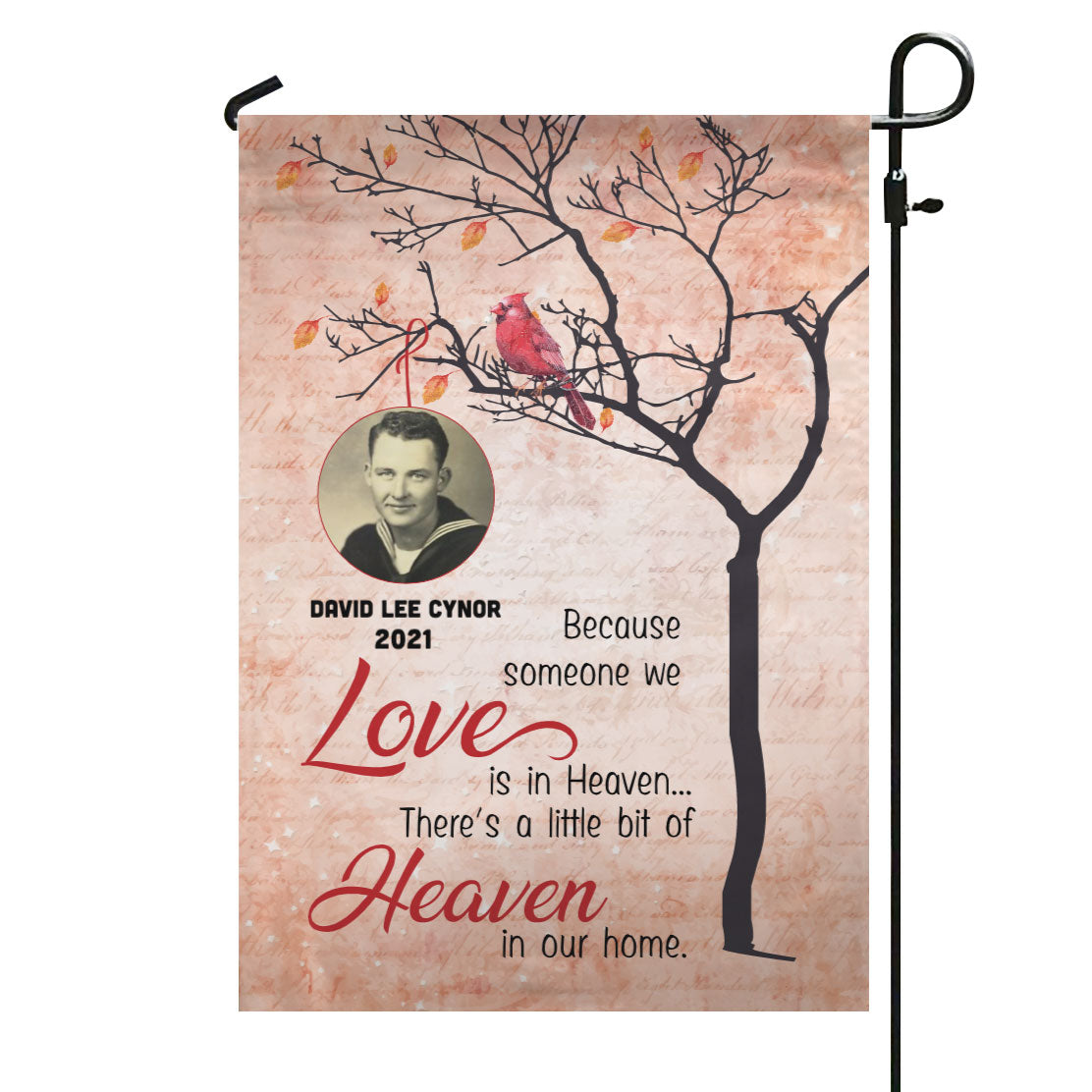 Someone We Love In Heaven Cardinal Memorial Photo Garden Flag
