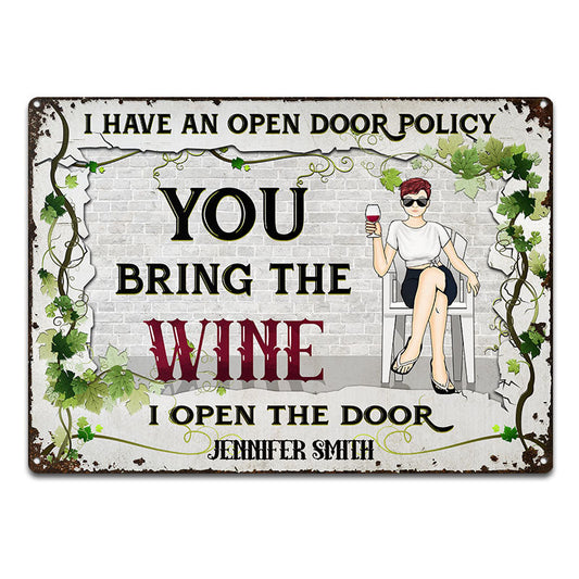 Bring The Wine - Gift For Wine Lovers - Personalized Custom Classic Metal Signs