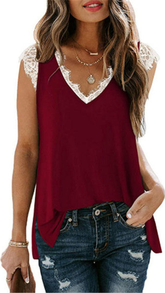 Besties Since Summer Patterned Personalized Women Tank Top V Neck Lace