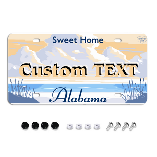 Custom License Plates Alabama, Personalized Text & Background