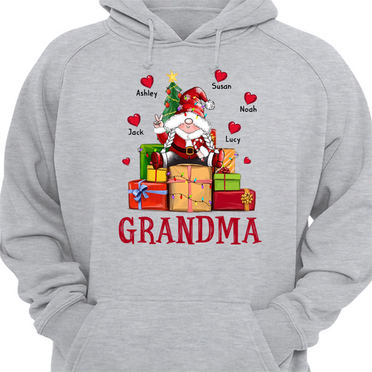 Gnome Grandma Christmas Personalized Hoodie Sweatshirt