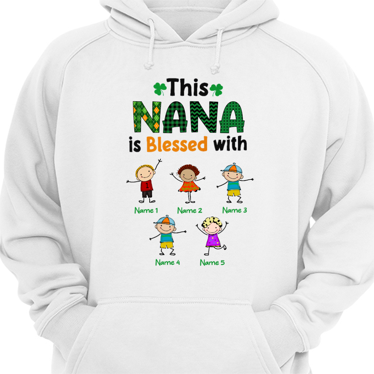 Personalized Grandma Irish St Patrick's Day Hoodie Sweatshirt