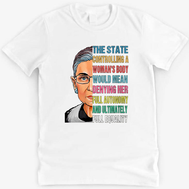 Womens Ruth Bader Ginsburg RBG Pro Choice My Body T-Shirt