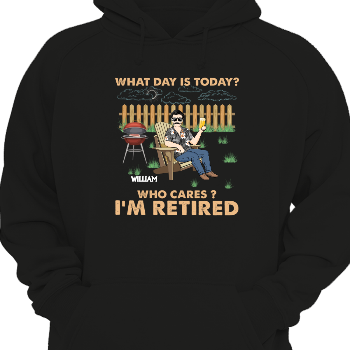 Retro What Day Is Today Who Cares - Retirement Gift - Personalized Hoodie Sweatshirt