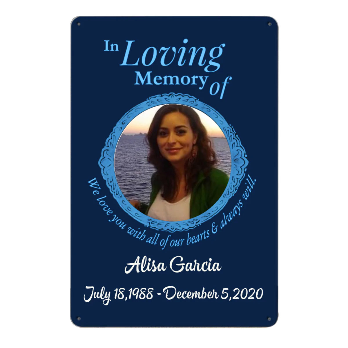 In Loving Memory Personalized Memorial Tin Signs