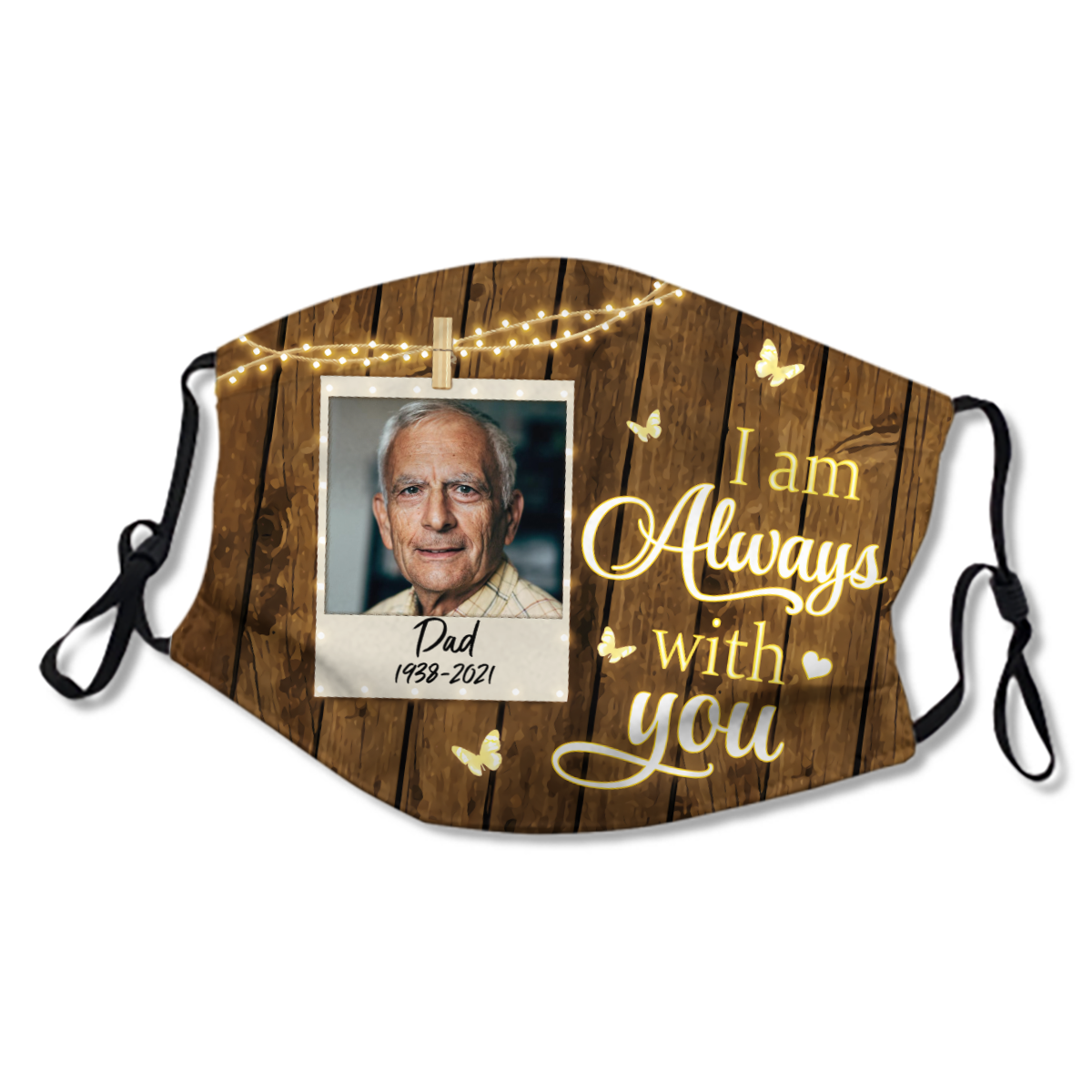 Butterfly Photo Clip Memorial Personalized Masks