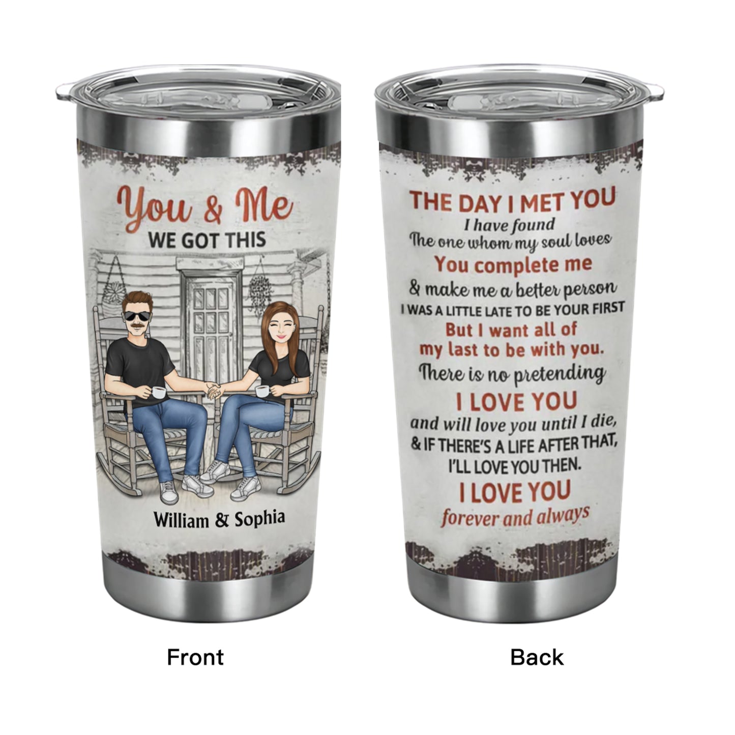 Family Couple The Day I Met You - Couple Gift - Personalized Custom Tumbler