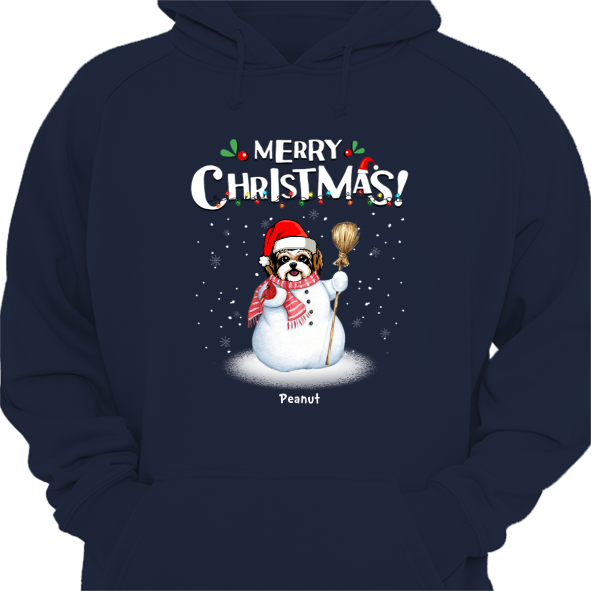Dogs Snowman Christmas Personalized Hoodie Sweatshirt