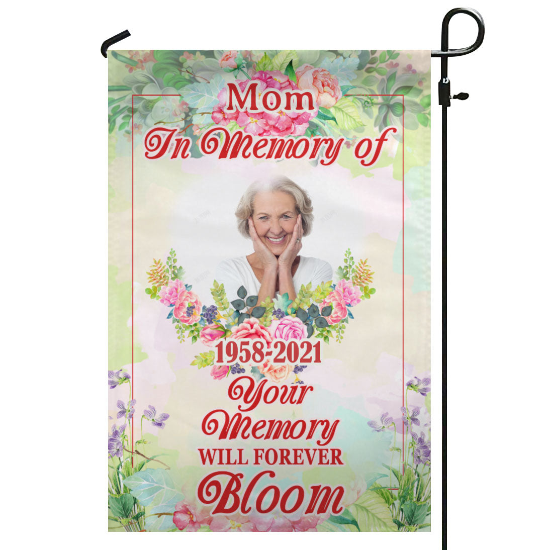 In Memory Of Personalized Photo Memorial Garden & House Flag