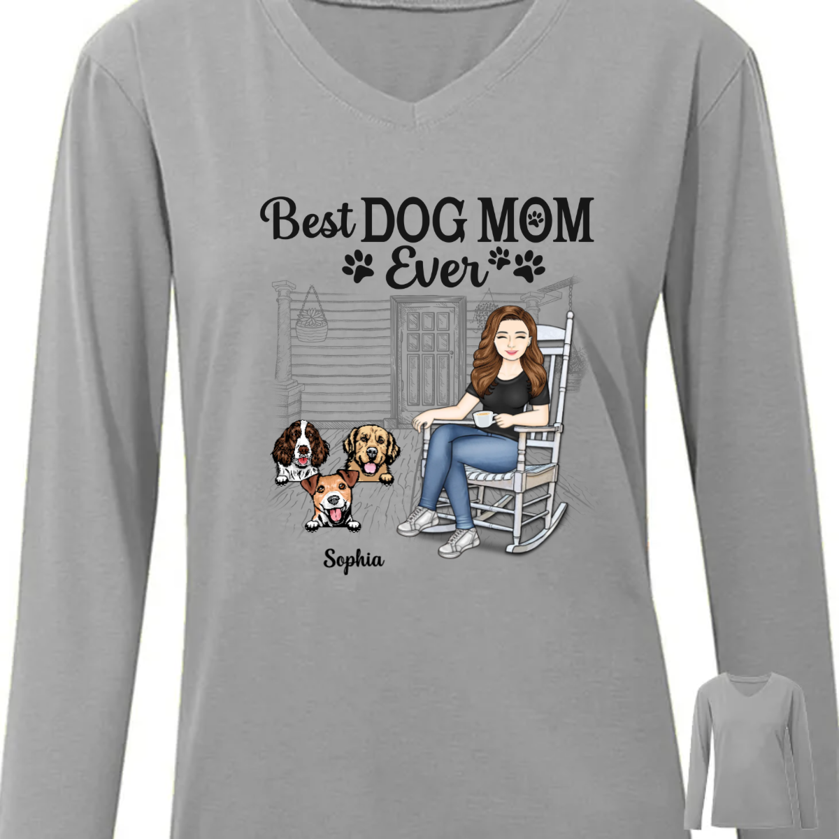 Best Dog Mom Ever - 母へのギフト - パーソナライズされたカスタム長袖シャツ